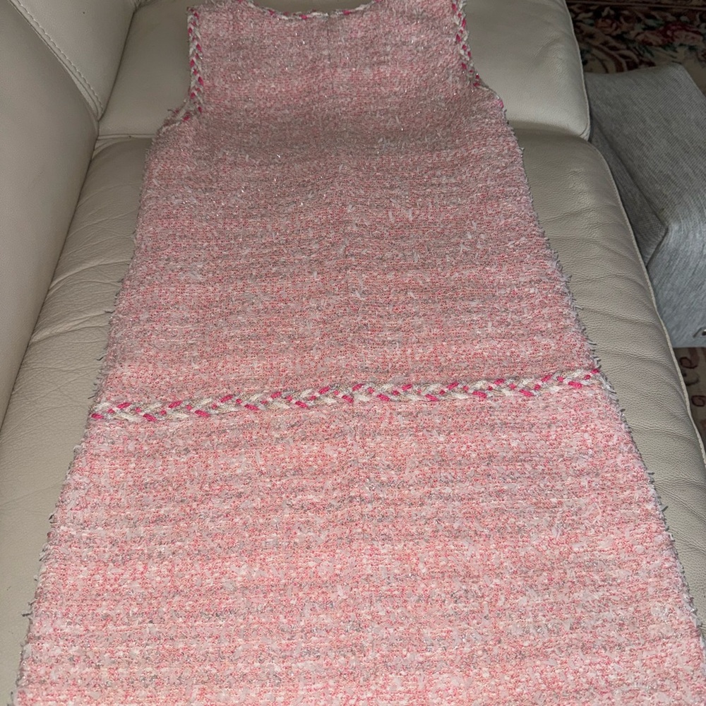 St. John Couture Pink Tweed Sleeveless Mini Dress Chanel Inspired Luxury - Picture 11 of 11